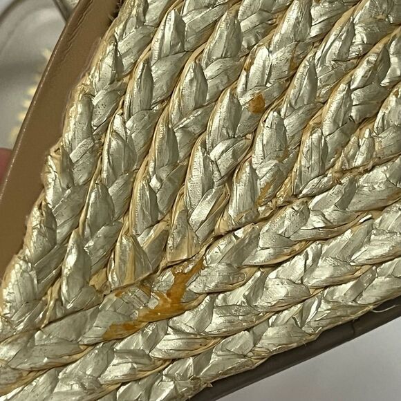Anne Klein Lina Espadrille Wedge Shoes Women’s‎ 10 Gold Woven Metallic Designer - Picture 16 of 16